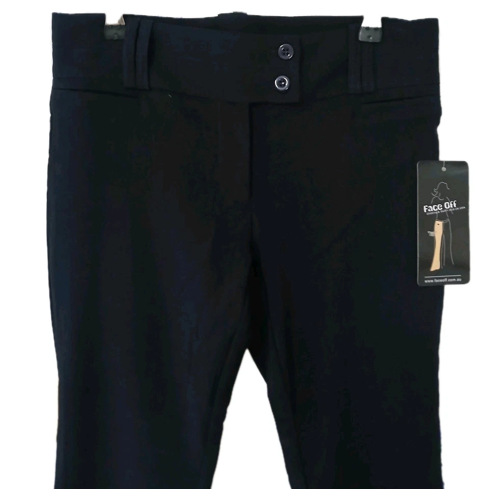 Face Off Pants Size 12, Navy Bootleg Style. Loops For Belt. Teen Or Young Woman. - image 2 of 4