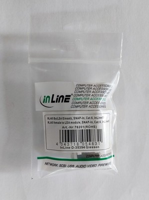 RJ45 Bu/LSA Einsatz, SNAP-In, Cat. 6, InLine (NEU)