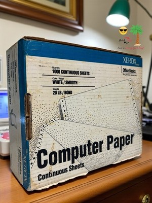 XEROX 20lb Computer Paper Continuous Sheets 8.5 x 11 Tractor Feed L K