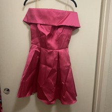 Jump Apparel Womens Strapless Mini Formal Dress Size 3 4 Bust 32  Hot Pink Flare