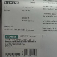 1PCS NEW 6SL3072-0AA00-0AG0 FREE SHIPPING