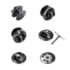 Canomo 50 Pairs Butterfly Clutch Tie Tacks Pin Backs with 10mm 10mm, Black