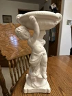 Vintage 1962  Art Pottery Cherub holding an Urn Vase / Planter Creamy White