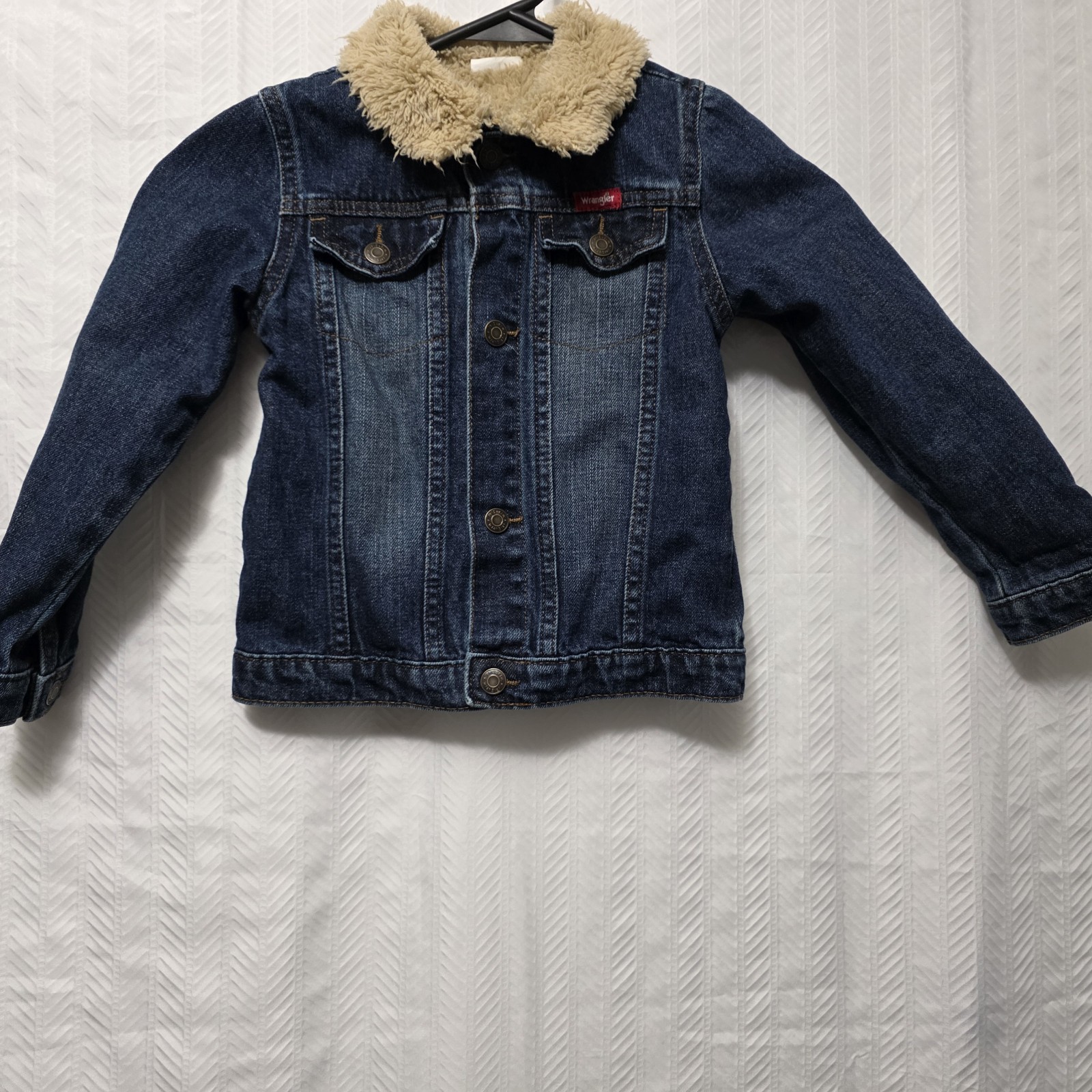 Wrangler Denim Toddler Snap Jacket Faux Fur Collar 4T