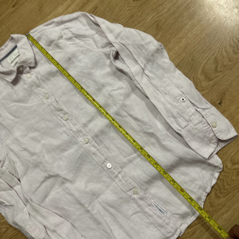 Blusa J.Crew Calce Ajustado Baird McNutt Lino Irlandés Abotonada Para Mujer’s 4 Rosa Foto 4 de 4