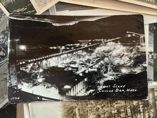 1938 ccc conservazione civile corpo coulee diga Washington foto cartolina Rppc