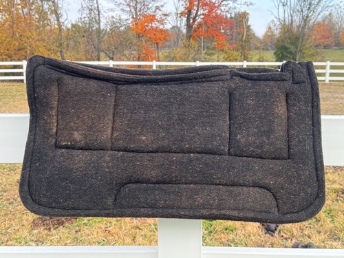 Diamond Wool Contour Relief Western Saddle Pad with Shim Pockets ~ Hunter Green - Afbeelding 5 van 6