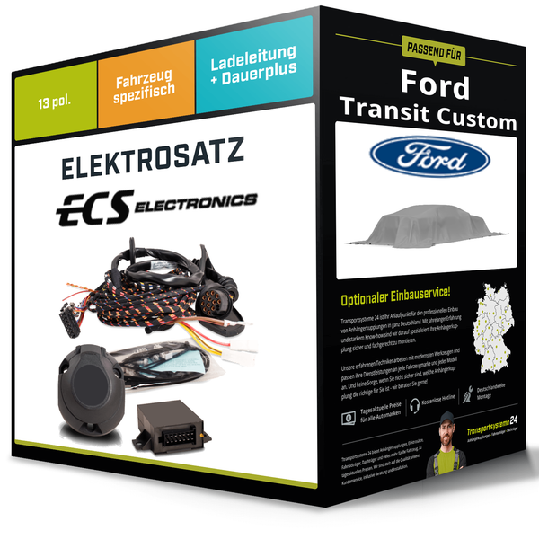 Elektrosatz 13-Pol Spezifisch für Ford Transit Custom 10.2023-Jetzt Inkl. EBA-image