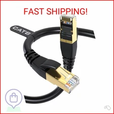 DbillionDa Cat8 Ethernet Cable, Outdoor&Indoor, 6FT Heavy Duty High Speed 26AWG,