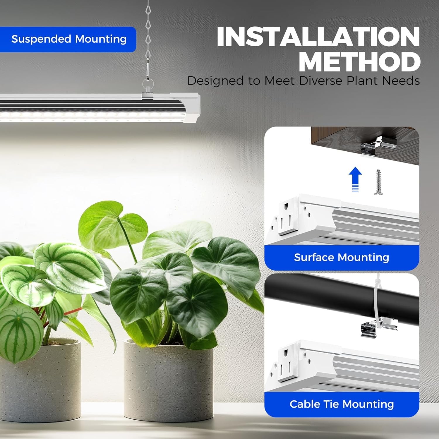 Barrina 4x TX72 4FT LED Hanging Grow Light 288W(4x72W) Full Spectrum 5000K Timer