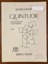 Chamber Music: Alexander Glazunov String Quintet op. 39 ALL PARTS