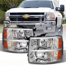 For 2007-2014 Chevy Silverado 1500 2500hd 3500hd Headlights Chrome Housing Pair For 2007-2014 Chevy Silverado 1500 2500hd 3500hd Headlights Chrome Housing Pair