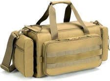 Range Bag for Handgun Ammo Shooting, L/XL Gun Case Carry 5+ large, brown 