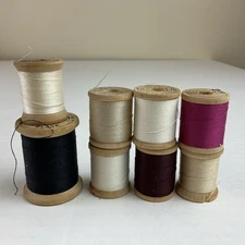 Lot of 8 Belding Corticelli Bel-Waxed Mercerized Cotton Thread Wood Spool