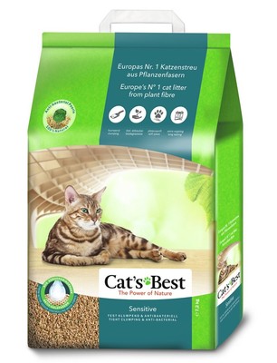 4002973257135 Cat's Best Katzenstreu aus Holz Sensitive - 20 l Unpacked Cat