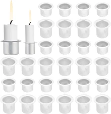 40Pcs Mini Metal Candle Inserts Candlestick Holder Cup 2 Size Aluminum Metal Can