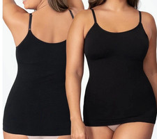 Size Large Shapermint Essentials All Day Every Day Scoop Neck Cami in Black