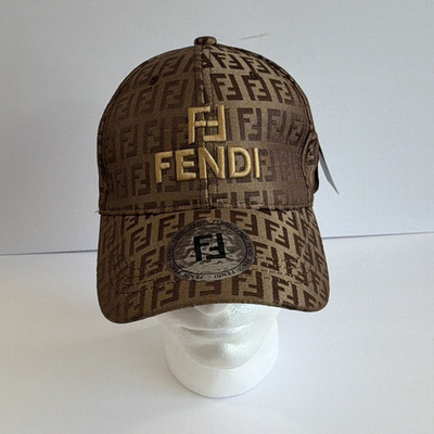 Fendi Brown Logo Accent Baseball Cap Adjustable Women s Casual Canvas
