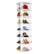 7-Tier 360° Rotating Shoe Rack - Durable Storage Tower for 28 Pairs