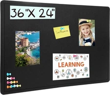 Bulletin Board, 36 X 24 inches Cork Board with 20 Pushpin, Felt Cork Board Notic