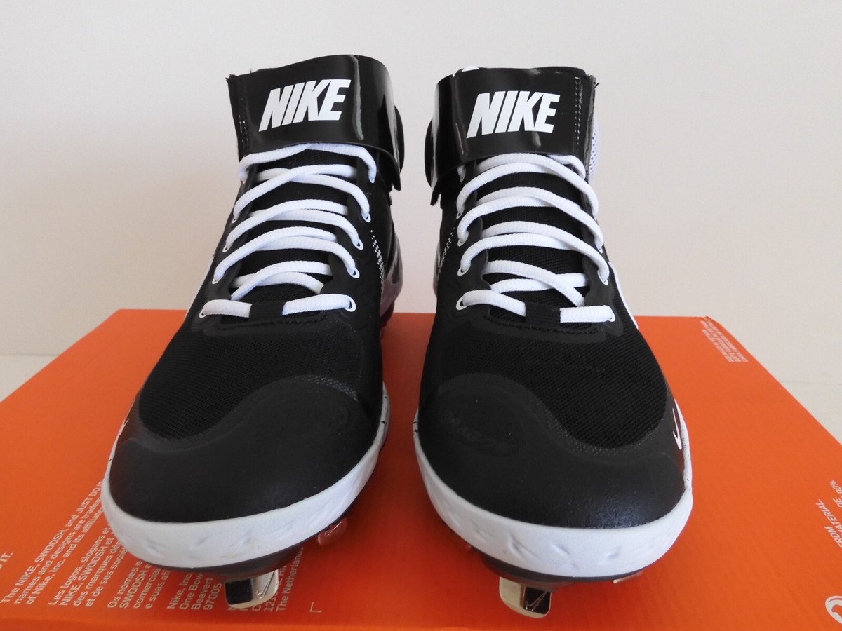 NIKE ALPHA HUARACHE ELITE 3 MID BLACK-WHITE BASEBALL CLEATS 