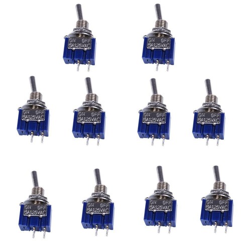100pcs MTS-101 2 Pin SPST Switch ON-OFF 2 Position 6A 125V AC Mini Toggle Switch - Picture 1 of 1