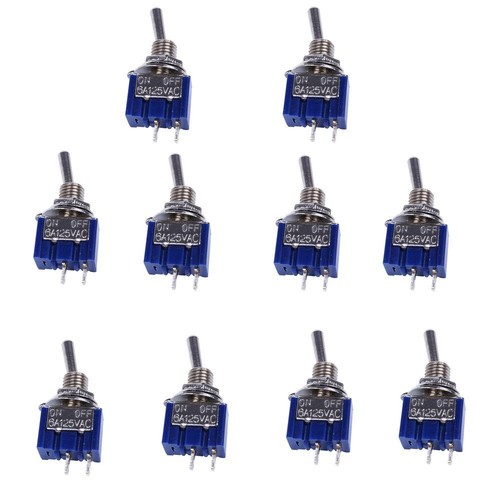 100pcs MTS-101 2 Pin SPST Switch ON-OFF 2 Position 6A 250V AC Mini Toggle Switch - Picture 1 of 1