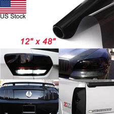 12" x 48" Black Headlight Tail Light Backup Light Tint Vinyl Film Decal Sheet
