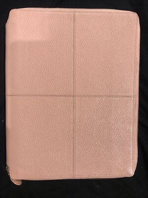 Klassische Nähte weiches A4 Reißverschluss Leder Schreibmappe rosa UVP 248,00 £ 