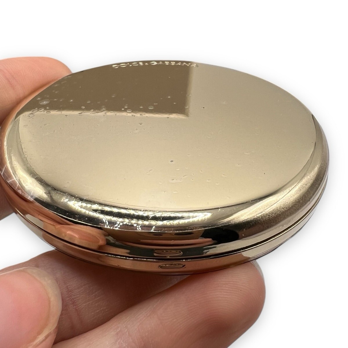 Vintage D&G Dolce & Gabbana Mirror Compact Gold Tone Metal Flower