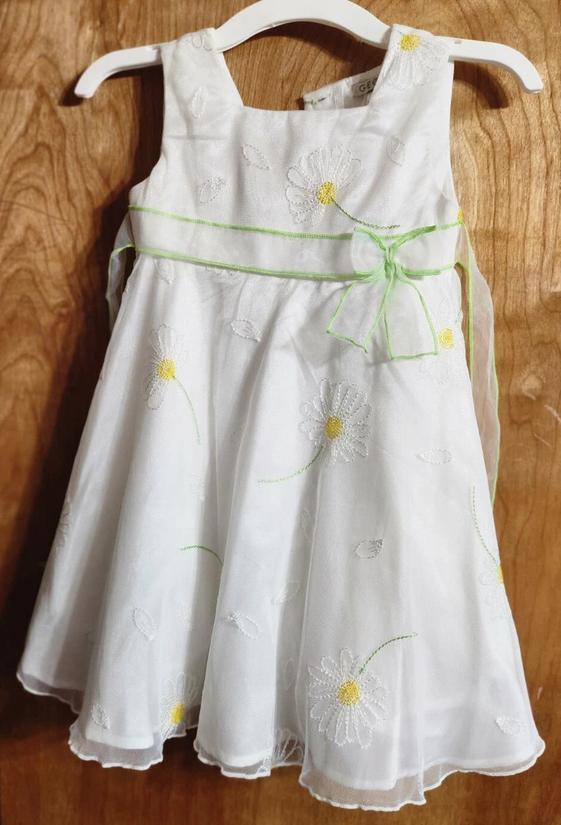 Girls Toddler 4T George White Easter Dress with Flowers