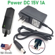 15V 1A 1000mA AC Adapter to DC Power Supply Charger Cord 5.5x2.1mm US plug