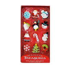 Kurt Adler Petite Treasures Mini Ornaments, Assorted 12-Piece Set (Pack of 1)