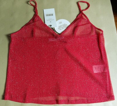 Damen NA - KD Glitzendes Mesh - Singlet , Gr. M, rosa, NEU mit Etikett