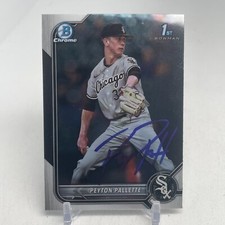 Peyton Pallette 1st Signed 2022 BOWMAN CHROME BDC-177 Cleveland Guardians Rule V