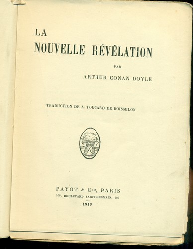 La Nouvelle Revelation -- Arthur Conan Doyle -- Paris, 1919 - Bild 3 von 5