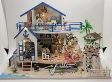 Dollhouse Beach House - Completed Miniature - Full House - Bookend - Nautical