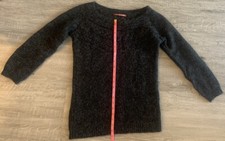 COMPTOIR DES COTONNIERS Alpaca Wool Blend Long Sleeve Black Gray Sweater Sz L