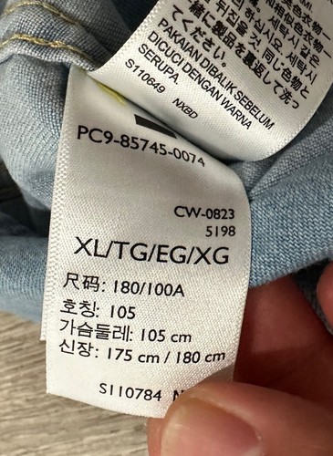 Camicia elegante Levi's uomo XL Medium Stone classica western denim perla snap casual - Foto 16 di 18
