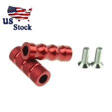 US Red Universal Motorcycle Footpegs Rider Foot Rest Pegs Set Rearset Pedal Bike