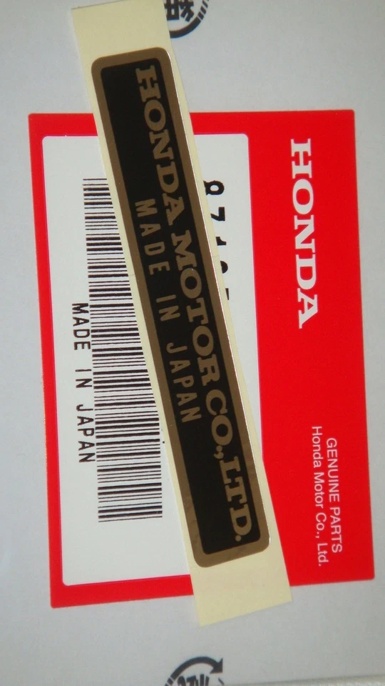Adesivo placa de identificação genuína Honda ST50 ST70 TL125 CA CT MR175 SS125 CB450 XL350 - Imagem 2 de 2