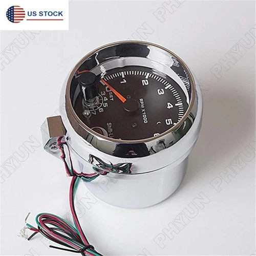 3.75" 0-8000 RPM 7 Colors LED Car Tachometer Gauge 12V For 4 6 8 Cylinder Engine