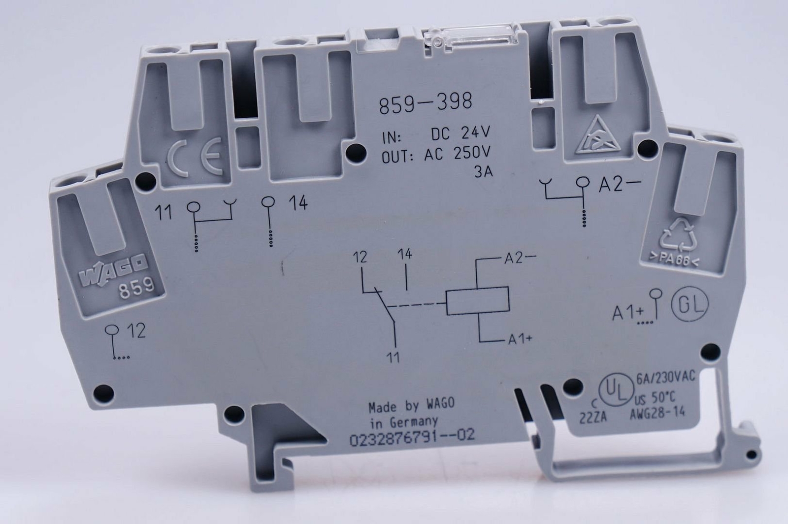 Wago 859-398 Relay Terminal Clamp New