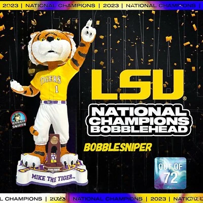 MIKE the TIGER LSU Tigers 2023 College World Series Champs NCAA #72 Bobblehead - Image 1 of 4