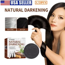 2× Hair Soap Anti-Grey Natural Polygonum Essence Reverse Hair Darkening Shampoo