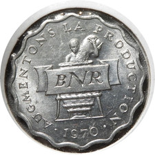 elf Rwanda 2 Franc 1970 FAO Storing Grain