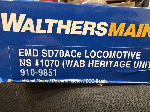 DCAS-Walthers 910-9851 HO Wabash Heritage EMD SD70ACe diésel #1070 NS DCC NOS | Condition: New