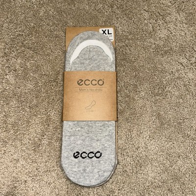 Ecco No-Show Socks Large 2 Pair men s Gray Shoe Size 12-14.5 New
