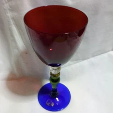 Venetian glass wine glass /Only USA DDP shipping