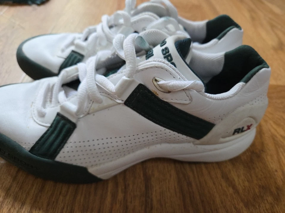 Women's POLO SPORT RLX GYM TENNIS SHOES WHITE GREEN 7.5 M - Image 3 of 4